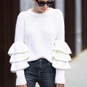 Club Monaco Ruffle Sleeve Sweater